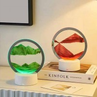  Настільна лампа пісочні гори 3D нічник з USB, RGB і підставкою, пісочний годинник